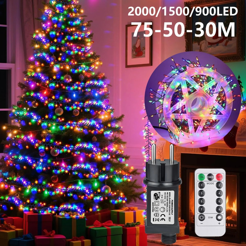 Outdoor Power For Xmas Lights - LED Christmas Decorations String Lights Outdoor