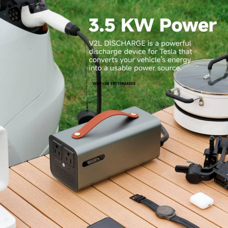 Outdoor Power For Camping - 3.5kW NACS V2L Discharge Station for