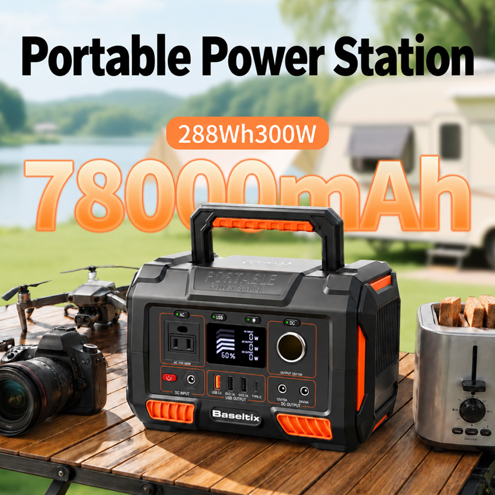 Outdoor Usb Power Outlet - 78000mAh Portable Power Station 300W, 228Wh