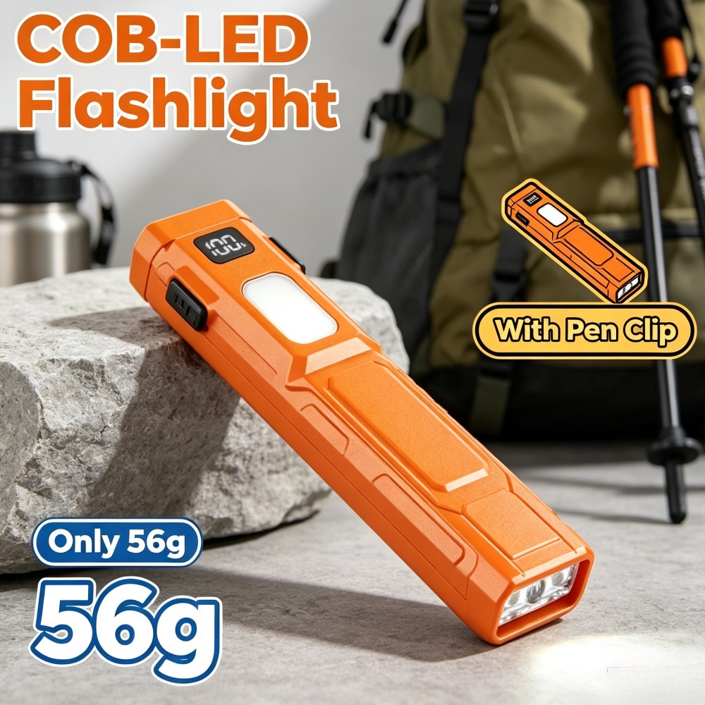 Outdoor Power Lights - COB LED EDC Flashlight Pen‑Clip Pocket