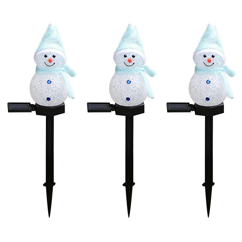 Outdoor Power For Xmas Lights - ABGG-3X Snowman Solar Lights Christmas Solar