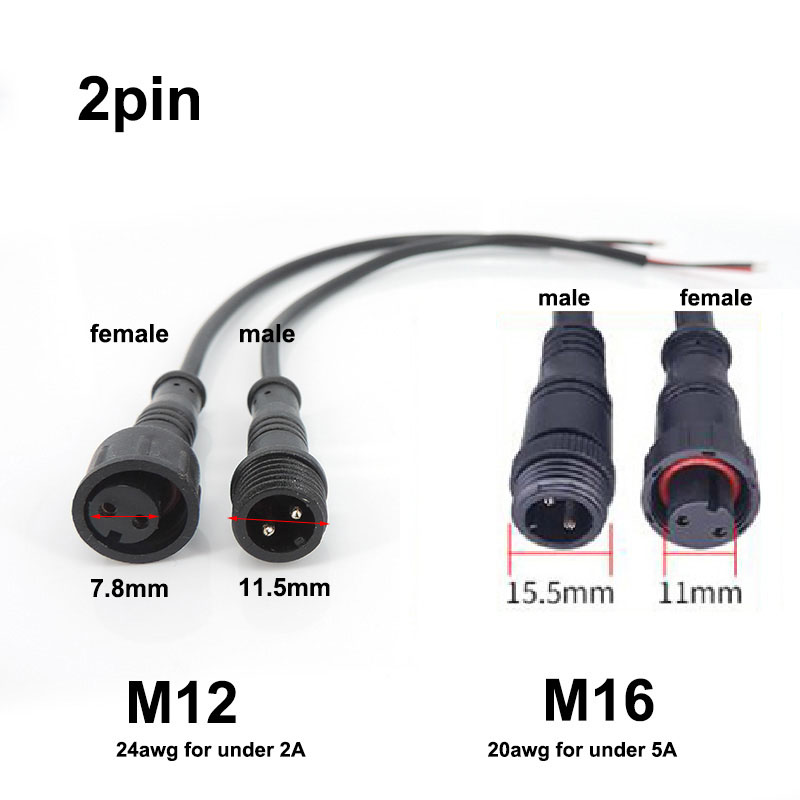 M12 M16 2 3 Pin Core Wire DC M - огляд і ціна Outdoor Power Jack