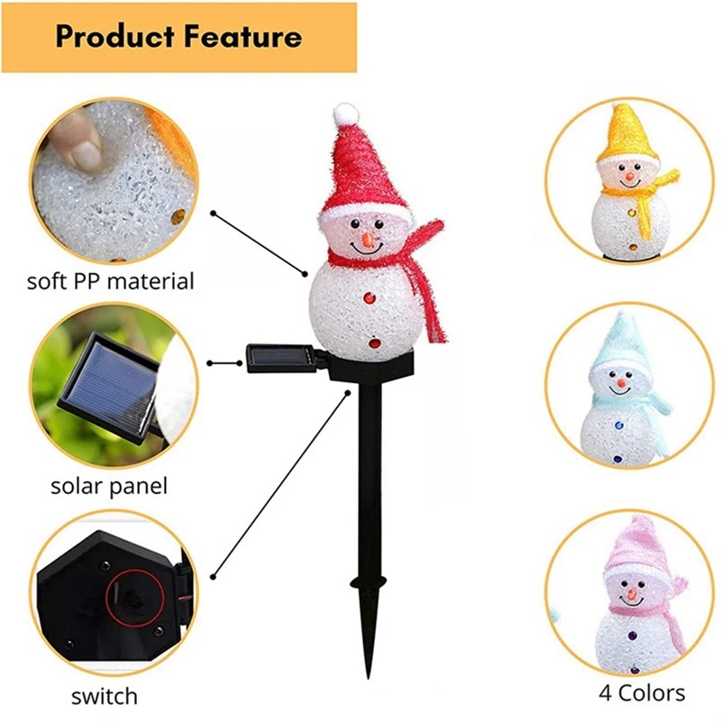2 LED Snowman Solar Garden Lig - огляд і ціна Outdoor Power For Xmas Lights