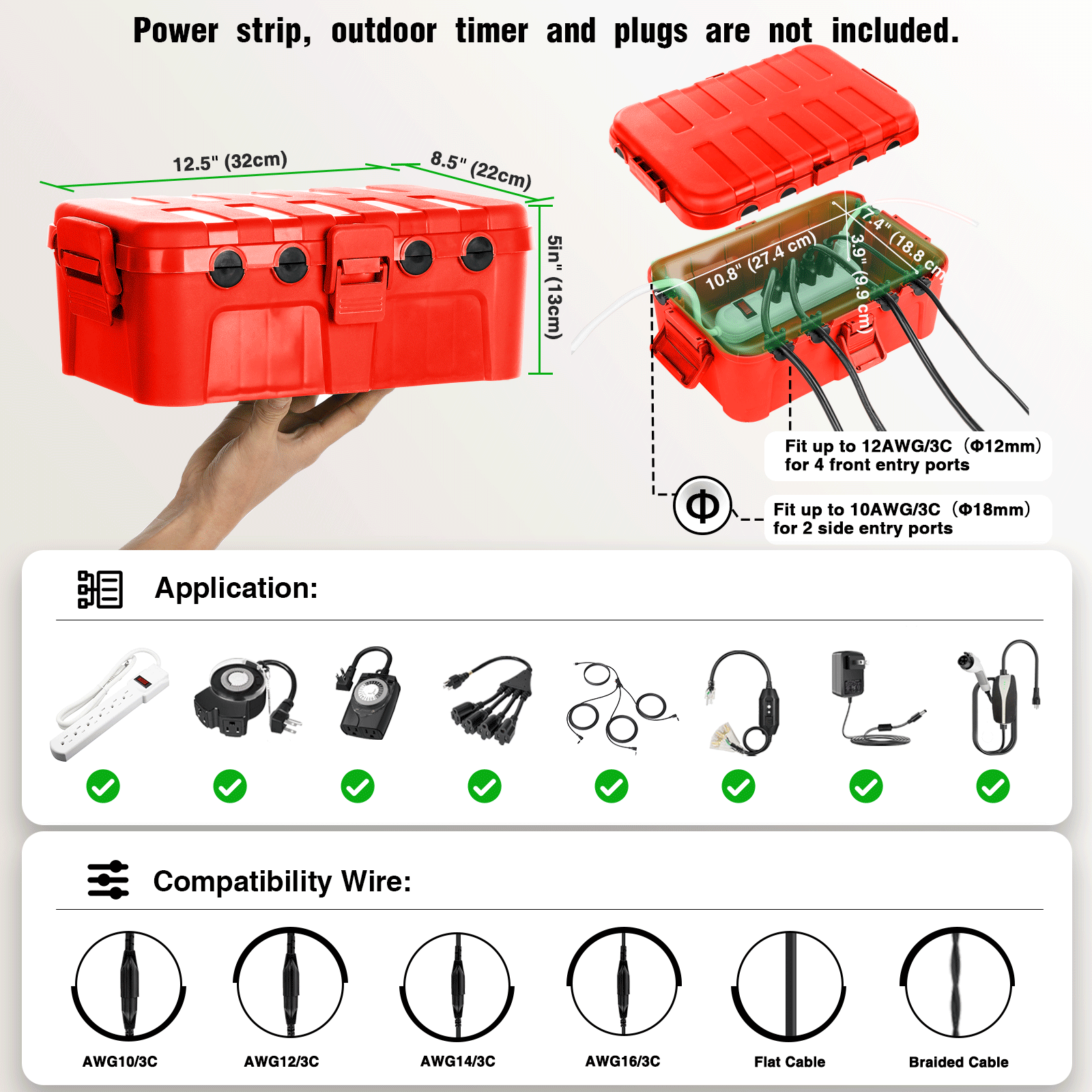 Weatherproof IP54 Outdoor Exte - огляд і ціна Outdoor Power Outlet Extension