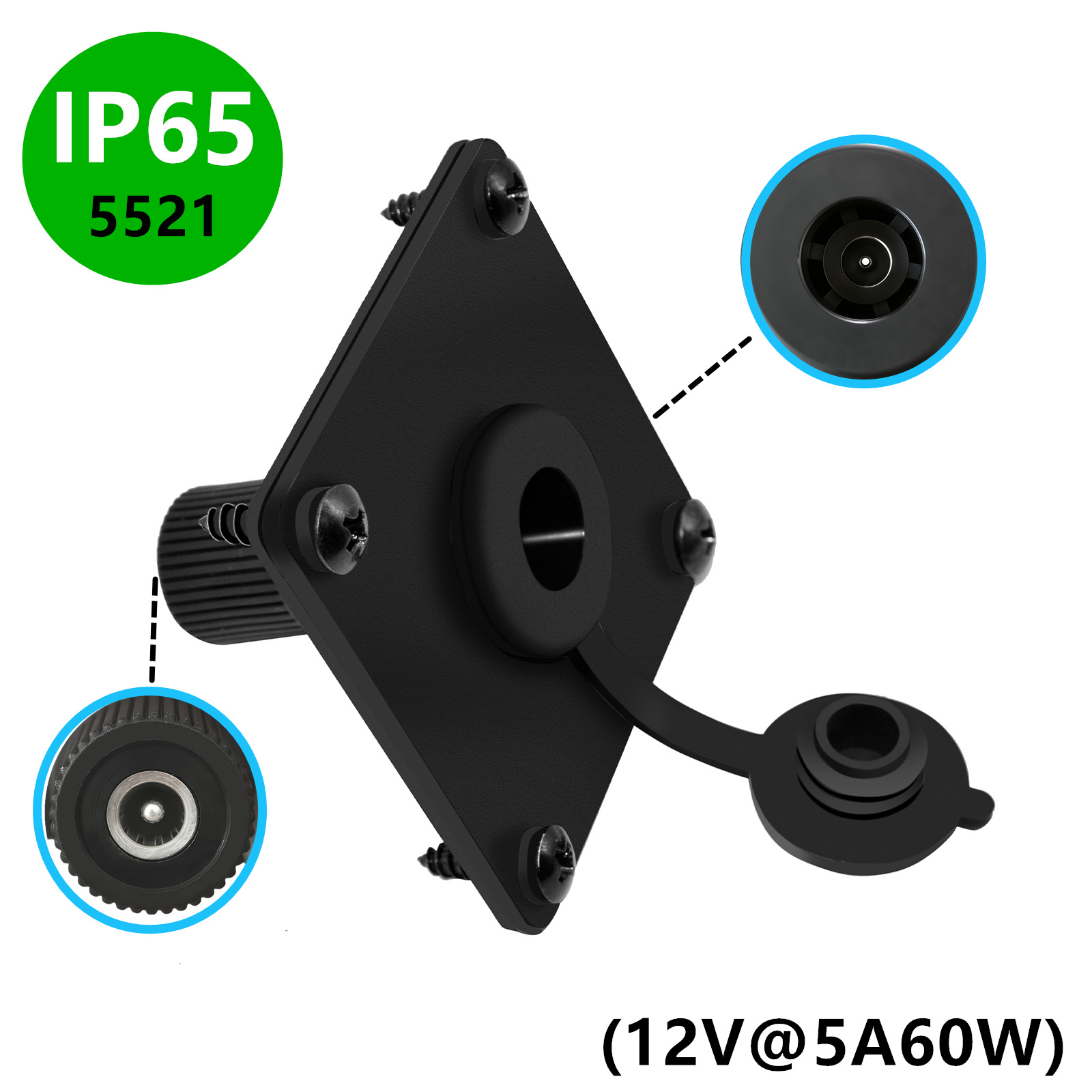 IP65 Waterproof DC5521 Panel M - огляд і ціна Outdoor Power Jack