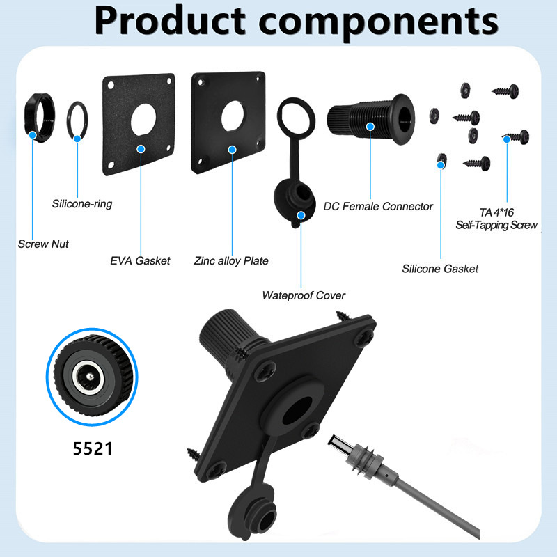 IP65 Waterproof DC5521 Panel M - огляд і ціна Outdoor Power Jack