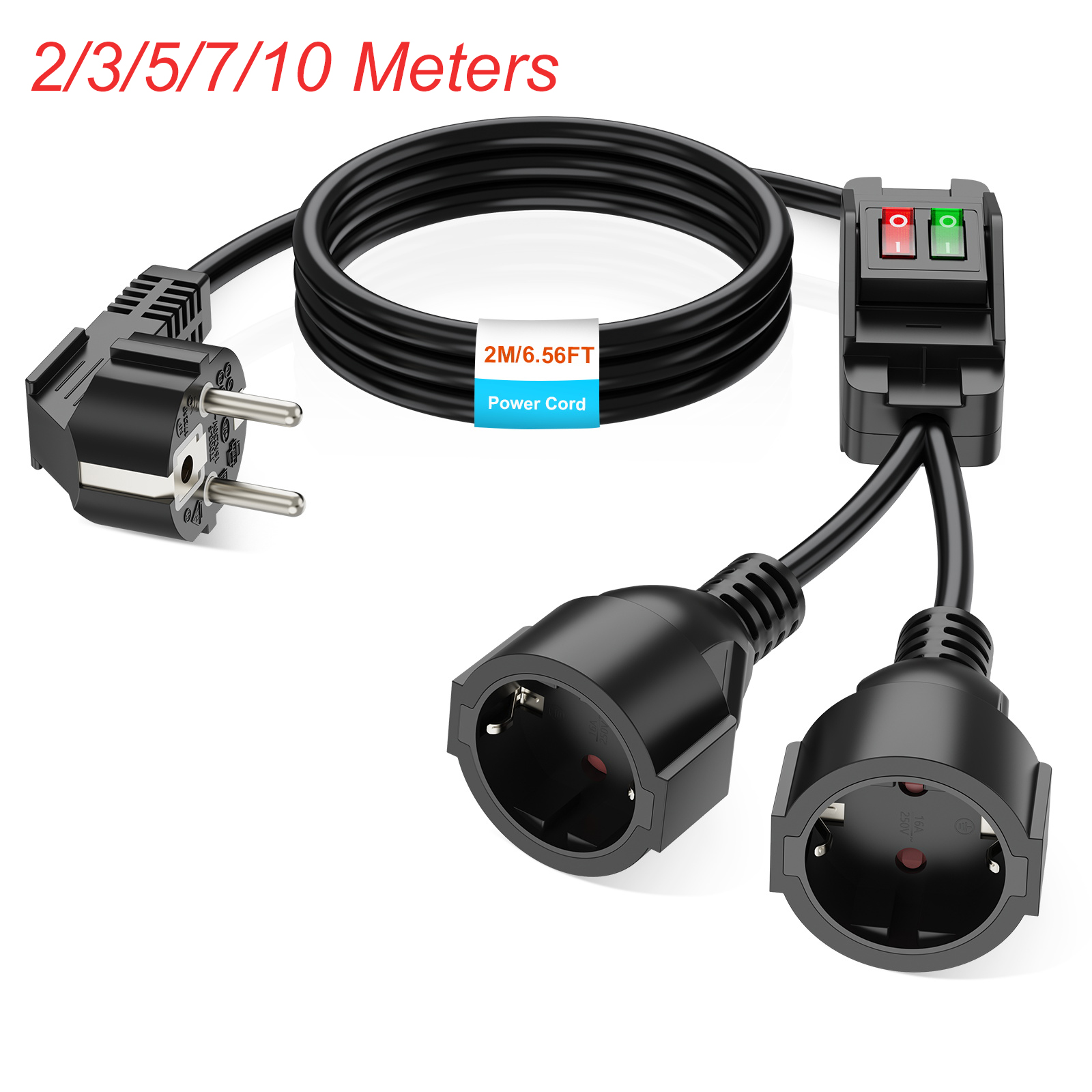 EU Plug Extension Cord with ON - огляд і ціна Outdoor Power Extension Cord