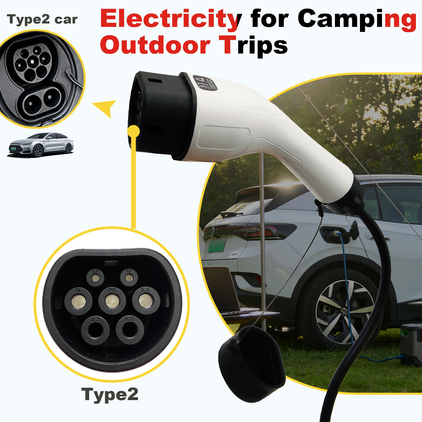 Type2 V2L Discharge Adapter 16 - огляд і ціна Outdoor Power Outlet Extension