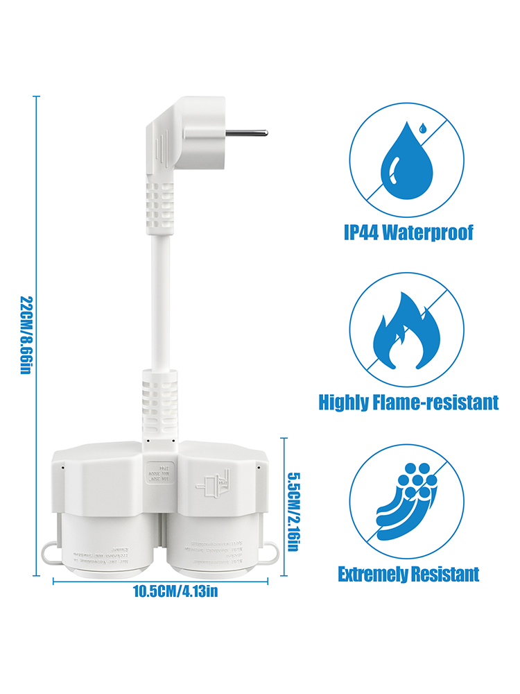 EU Extension Cable with 2 Schu - огляд і ціна Outdoor Power Extension Cord