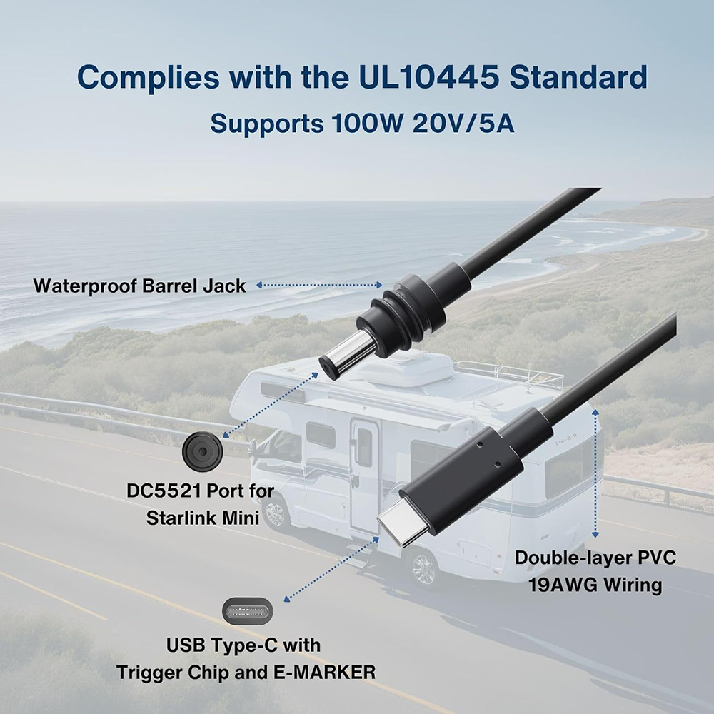 2m USB C to PD Power Cable for - огляд і ціна Outdoor Power Jack