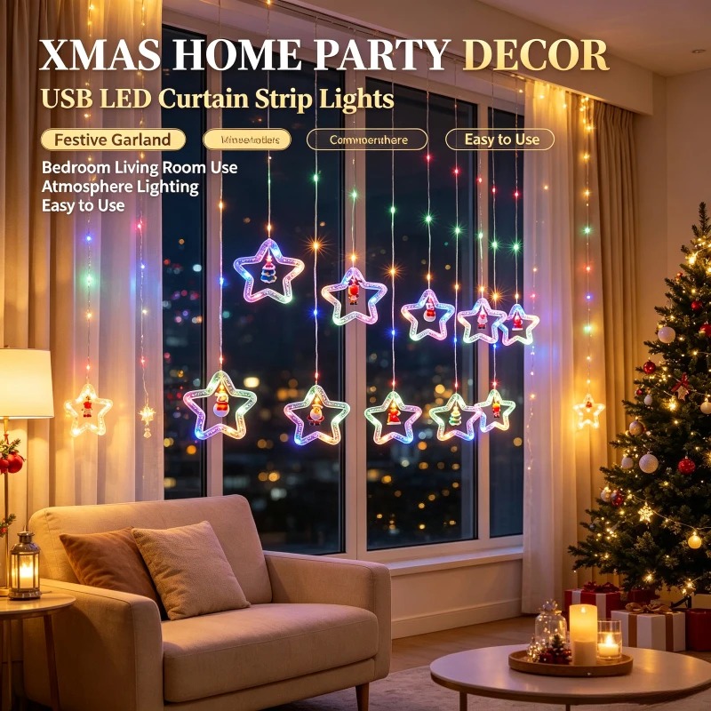 LED Star Curtain Fairy Lights  - огляд і ціна Outdoor Power For Xmas Lights
