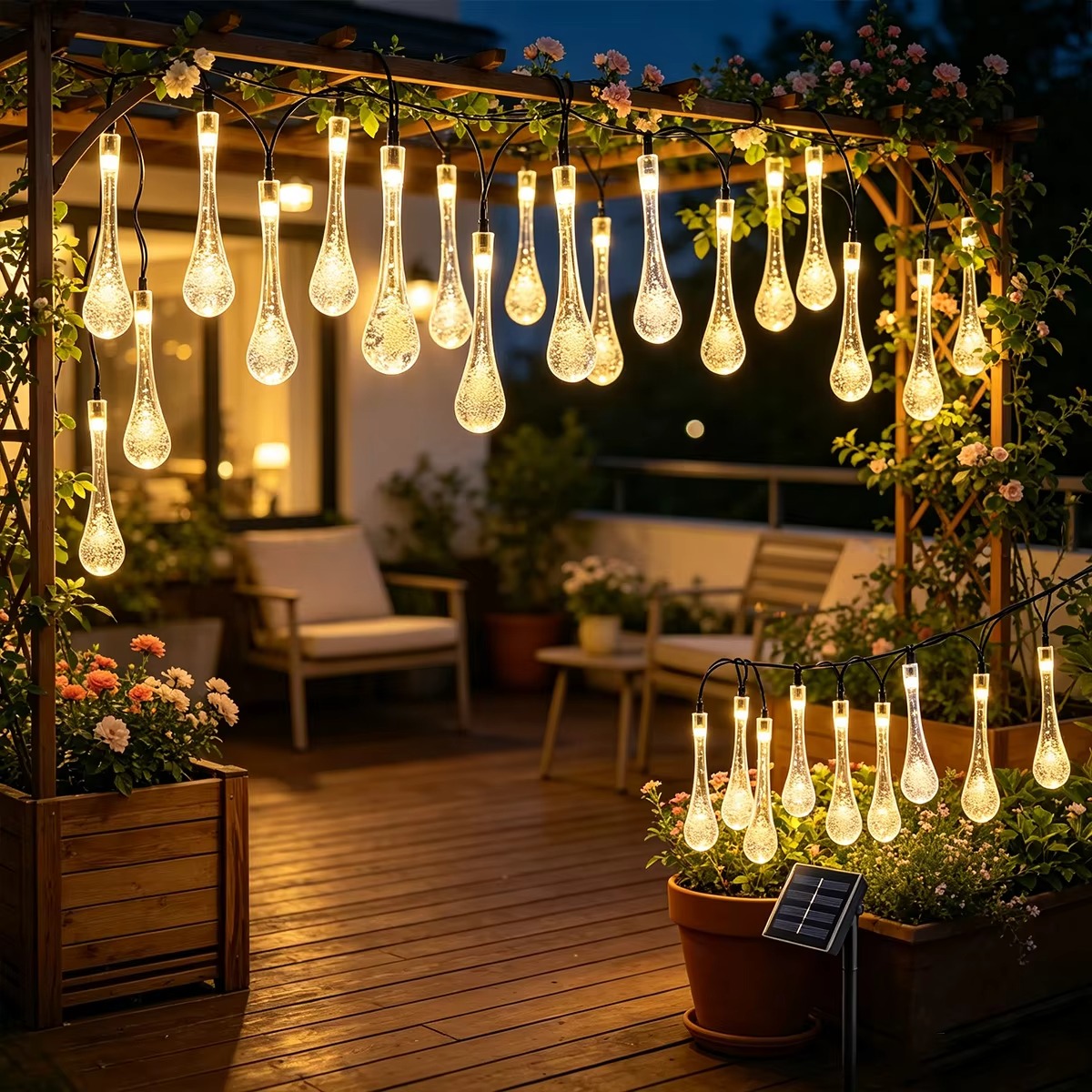 Water Drop Solar Powered LED G - огляд і ціна Outdoor Power For Xmas Lights