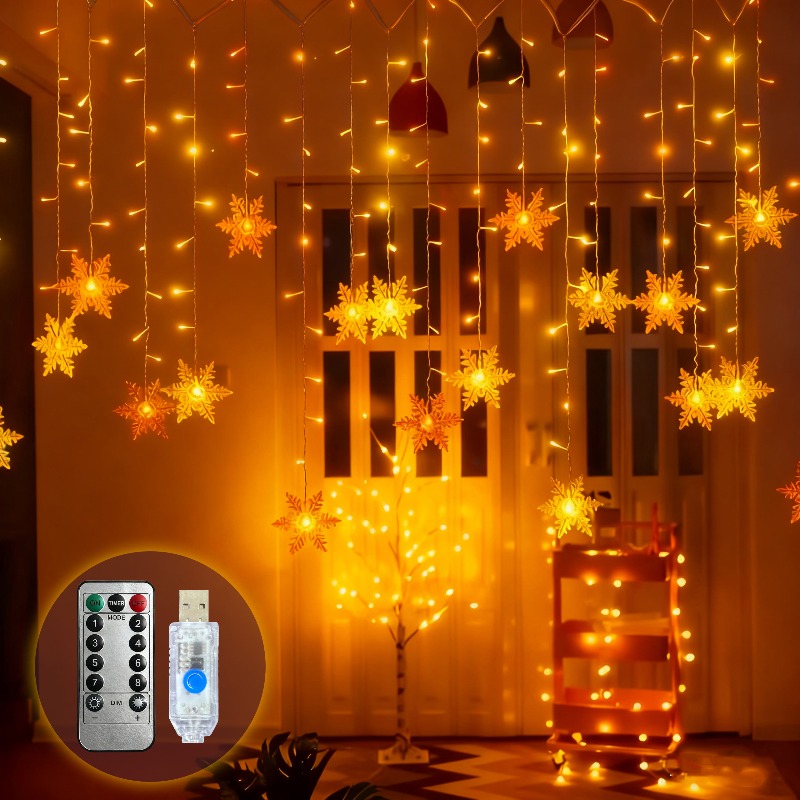 USB Powered Snowflake Curtain  - огляд і ціна Outdoor Power For Xmas Lights