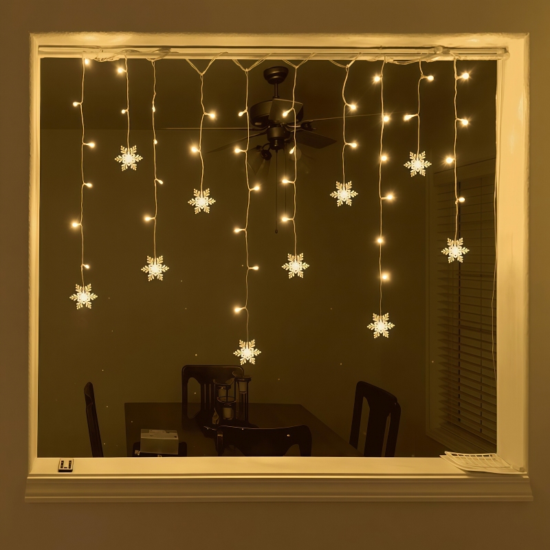 USB Powered Snowflake Curtain  - огляд і ціна Outdoor Power For Xmas Lights
