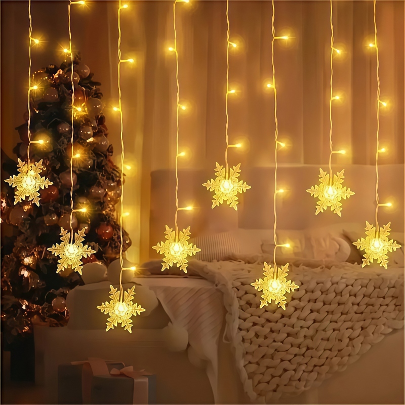 USB Powered Snowflake Curtain  - огляд і ціна Outdoor Power For Xmas Lights