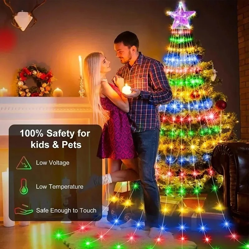 USB Powered 200LED Star Waterf - огляд і ціна Outdoor Power For Xmas Lights