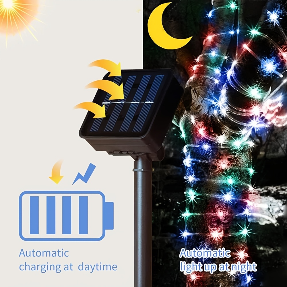 Solar Rope Light 8 Mode Waterp - огляд і ціна Outdoor Power For Xmas Lights