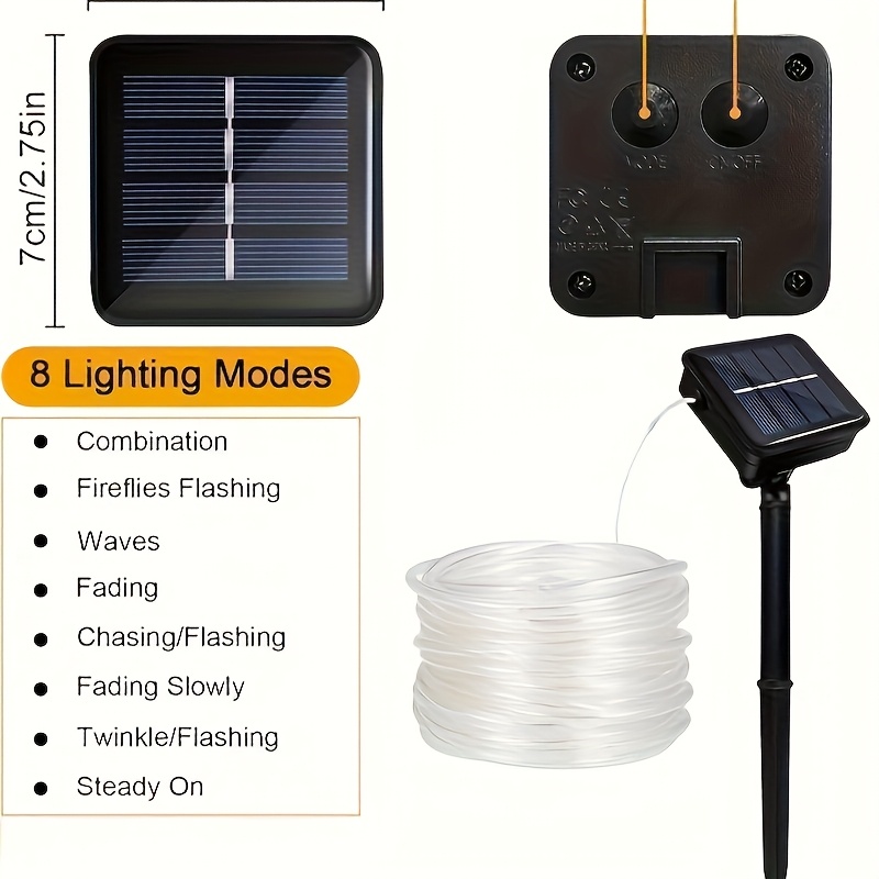 Solar Rope Light 8 Mode Waterp - огляд і ціна Outdoor Power For Xmas Lights