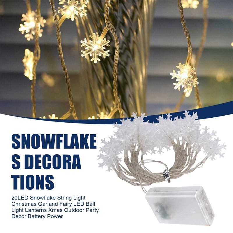 Exquisite-20LED Snowflake Stri - огляд і ціна Outdoor Power For Xmas Lights