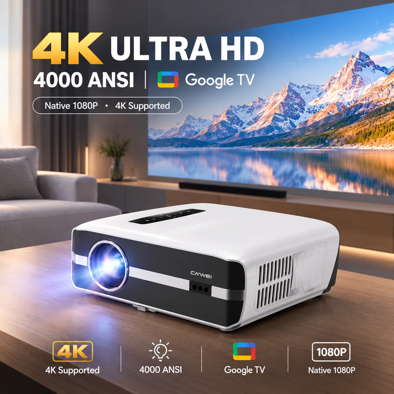 New A9S 4k 4000ANSI Projector  - огляд і ціна Outdoor Power Products